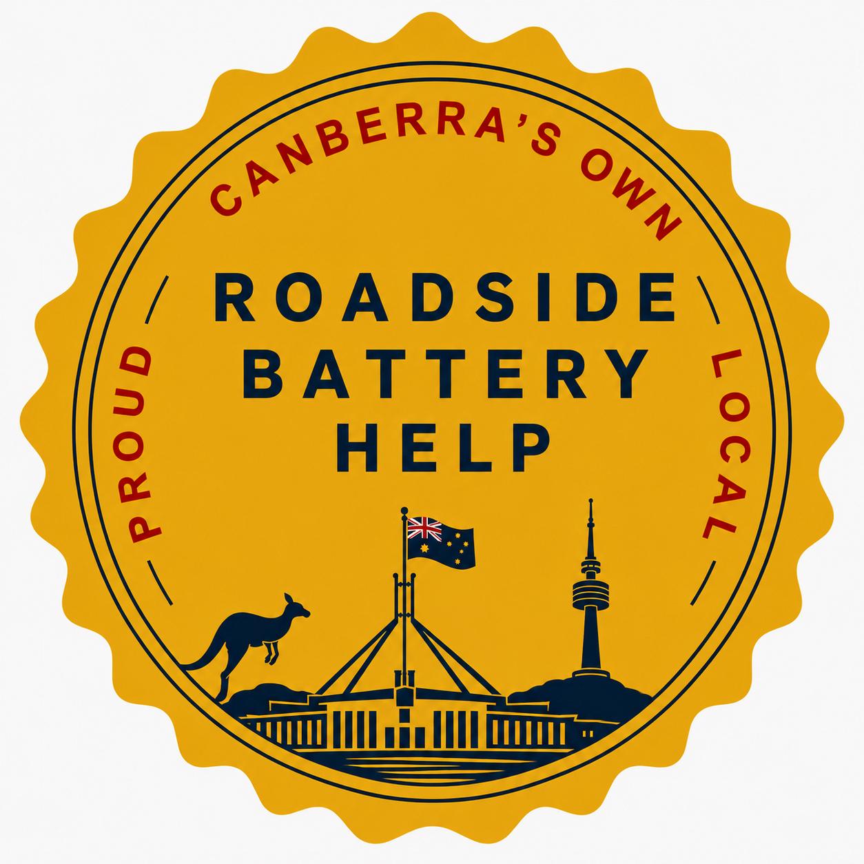 Canberra's Own Roadside Battery Help - Proud Local badge